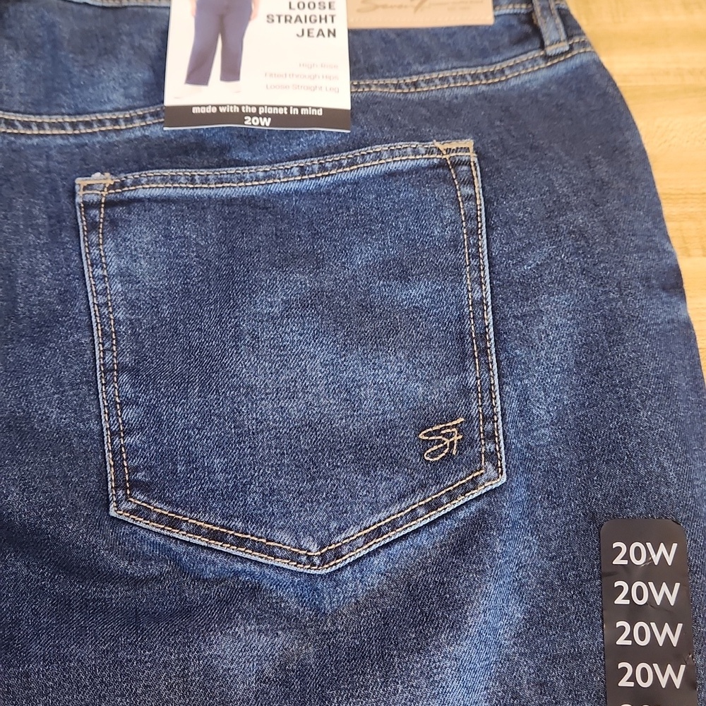 SEVEN7 Loose Straight Blue Jean High Rise, size 20W - Picture 7 of 13